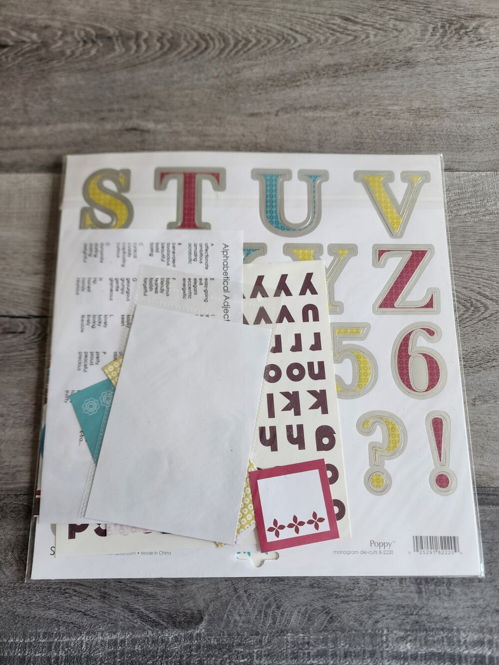 Poppy Scrapbook Kit New Monogram Die-Cuts 8-2220 Letters Alphabet #51